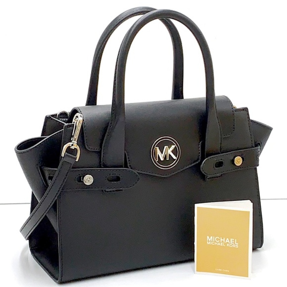 MICHAEL KORS
Carmen Medium Flap Saffiano Leather Belted Satchel Black color - Picture 1 of 16